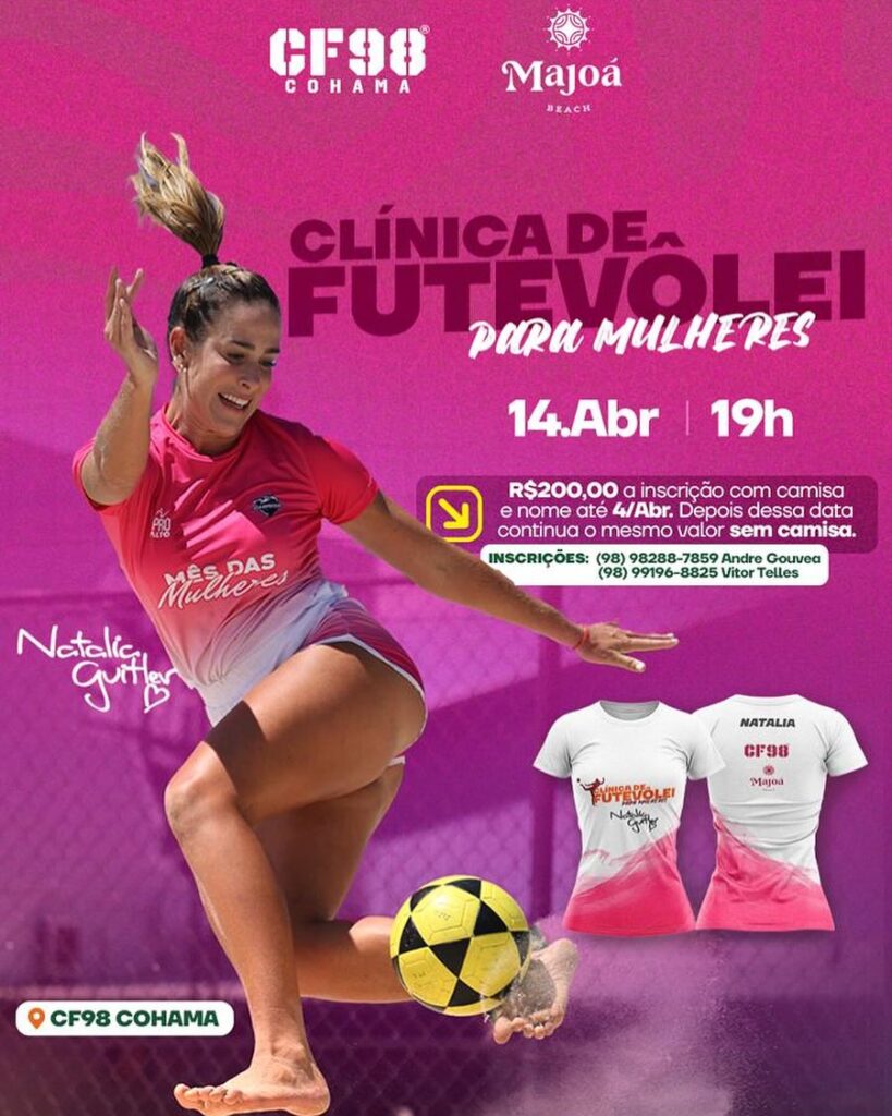 Clínica de Futevôlei com Natália Guitler chega a São Luís
